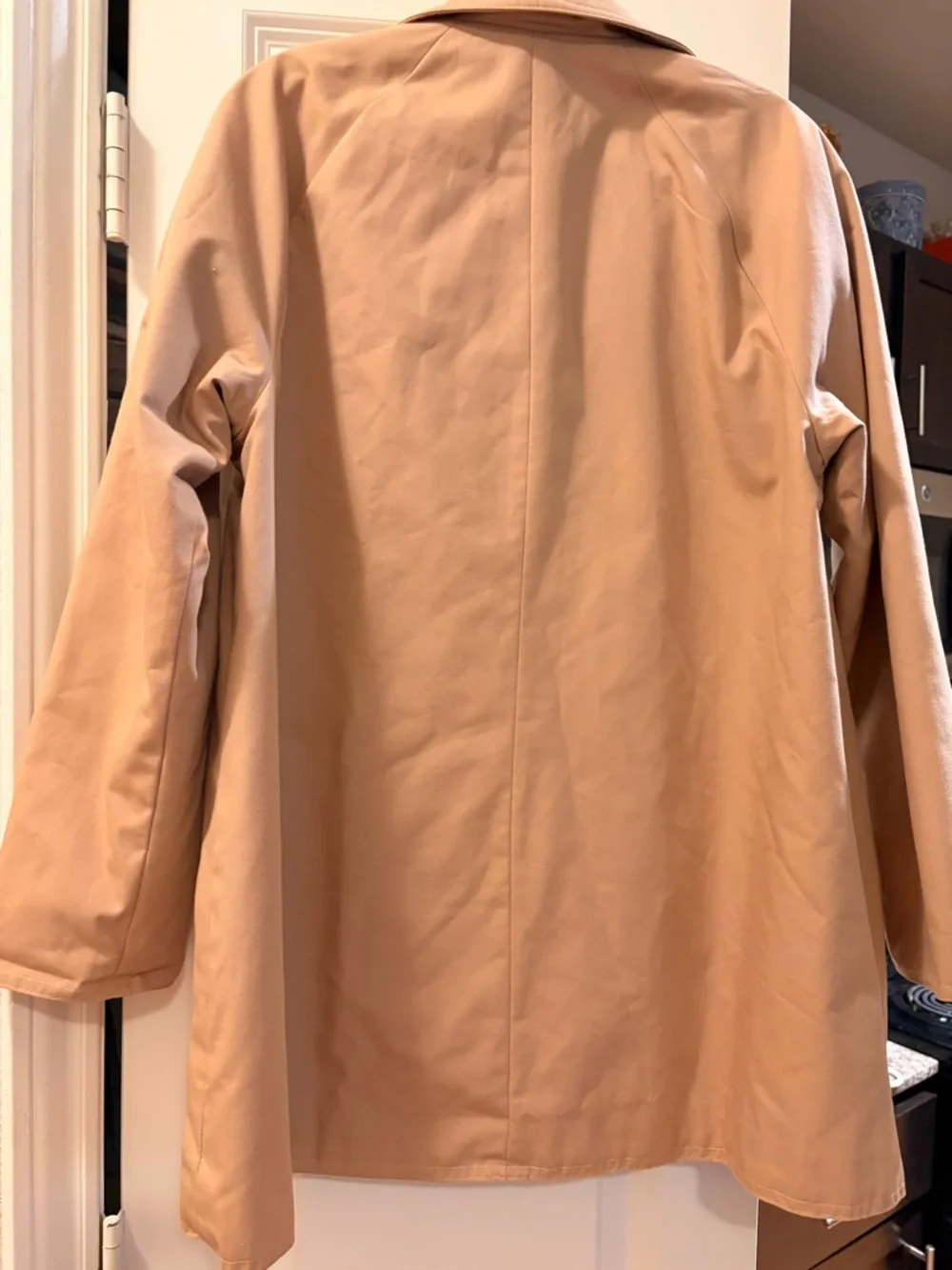 Gretchen Scott Tan Rain Coat with Red Cuff Detail - Picture 8 of 10